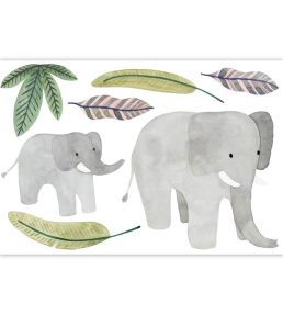 Elephants March Spray Up Mural by Casadeco Multicouleurs