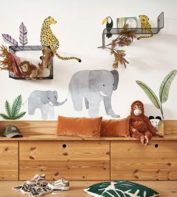 Elephants March Spray Up Mural by Casadeco Multicouleurs