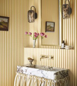 Elin Wallpaper by Romo Ochre