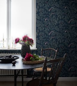 Elin Wallpaper by Sandberg Midnight Blue