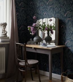 Elin Wallpaper by Sandberg Midnight Blue