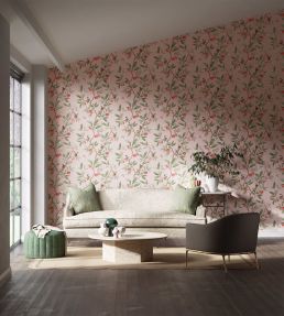 Ella Wallpaper by Harlequin Powder / Sage / Peach