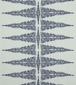 Ellery Stripe Fabric by Anna French Navy on Soft Teal