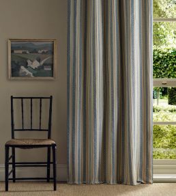 Elm Stripe Fabric by Morris & Co Indigo/Flax