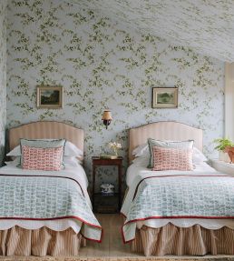 Elmscott Stripe Fabric by Colefax and Fowler Red/Green