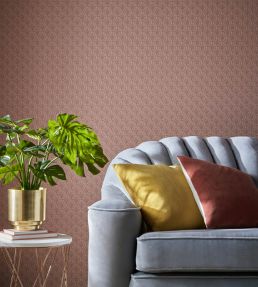 Elodie Wallpaper by 1838 Wallcoverings Coral