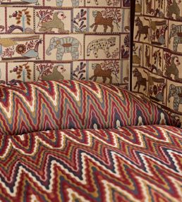 Elota Fabric by Harlequin Indigo/Maroon
