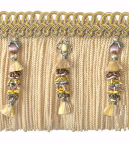 Embellished Bullion Fringe 130mm Trimming by Houles Jaune Celeste