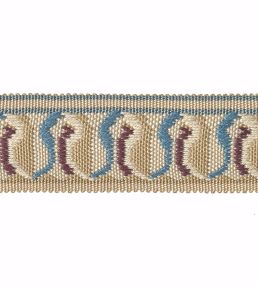 Embroidered Braid 30mm Trimming by Houles Blue Nattier