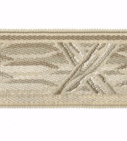 Embroidered Braid 60mm Trimming by Houles Blanc Hermine