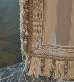 Embroidered Braid 60mm Trimming by Houles Jaune Celeste