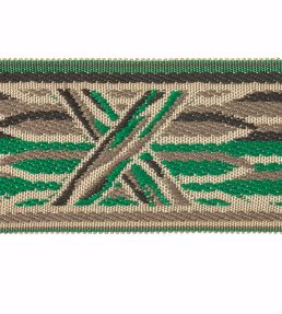 Embroidered Braid 60mm Trimming by Houles Vert Malachite