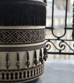 Cross Embroidered Braid 75mm Trimming by Houles Ebene