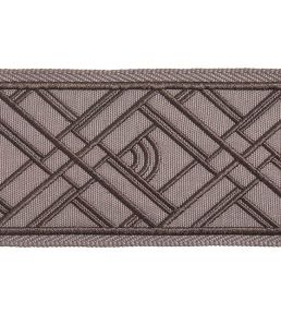 Cross Embroidered Braid 75mm Trimming by Houles Graphite
