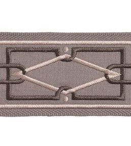 Diamond Embroidered Braid 75mm Trimming by Houles Graphite