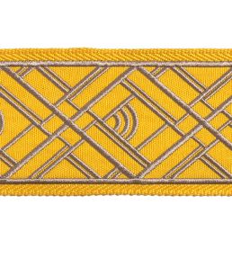 Cross Embroidered Braid 75mm Trimming by Houles Sycomore