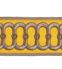 Embroidered Braid 75mm Trimming by Houles Sycomore