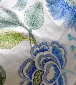 Embroidered Osier Damasse Cushion 45 x 60cm by Designers Guild Cobalt
