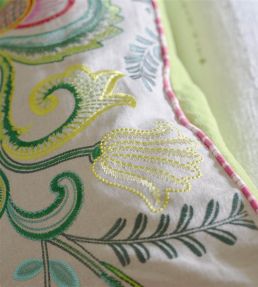 Embroidered Osier Damasse Cushion 45 x 60cm by Designers Guild Fuchsia