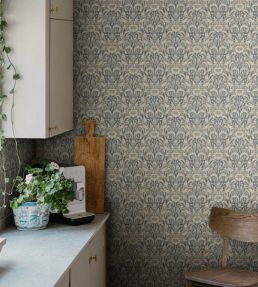 Emil Wallpaper by Sandberg Indigo Blue