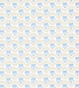 Emily Wallpaper by Thibaut Beige and Blue