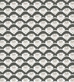 Emily Wallpaper by Thibaut Black and Beige