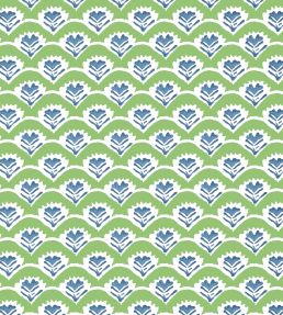 Emily Wallpaper by Thibaut Green and Blue