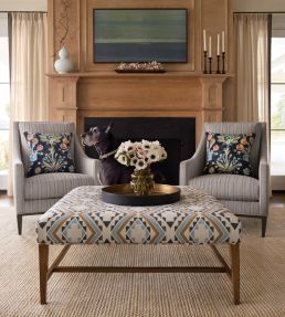 Sagamore Fabric by Thibaut Toffee and Charcoal