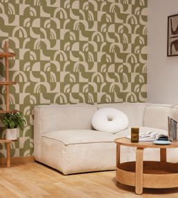 Empreinte Wallpaper by Caselio Vert Kaki