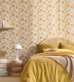 Emy Wallpaper by Caselio Orange Bleu