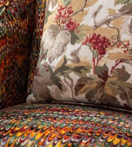 End Paper Velvet Fabric by Mulberry Home Teal/Spice
