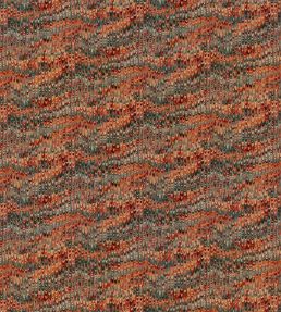 End Paper Velvet Fabric by Mulberry Home Teal/Spice