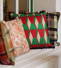 Endless Scarlet Fabric by MINDTHEGAP Red and Green