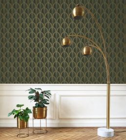 Entree Des Artistes Wallpaper by Casadeco Kaki / Or
