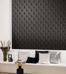 Entree Des Artistes Wallpaper by Casadeco Noir Fusain / Or