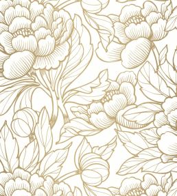 Envergure Wallpaper by Caselio Blanc Or