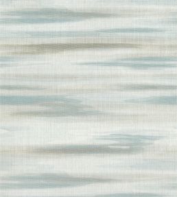 Equinox Wallpaper by Thibaut Spa Blue and Beige