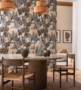 Erica Wallpaper by Casamance Anthracite/Sable