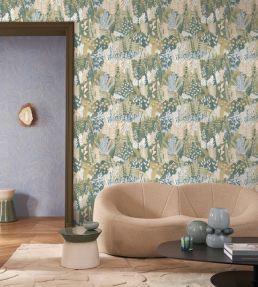Erica Wallpaper by Casamance Anthracite/Sable