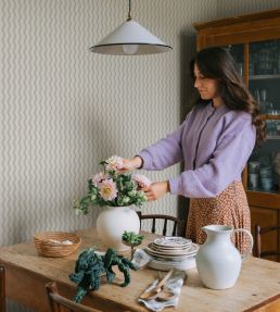Erik Wallpaper by Sandberg Spring Green