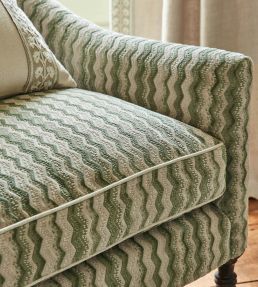 Espalier Velvet Fabric by James Hare Old Green