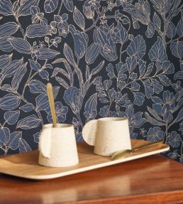 Esquisse Wallpaper by Casadeco Bleu Encre