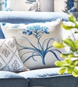 Etchings & Roses Fabric by Sanderson China/Blue