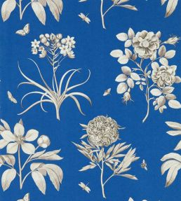 Etchings & Roses Wallpaper by Sanderson French Blue