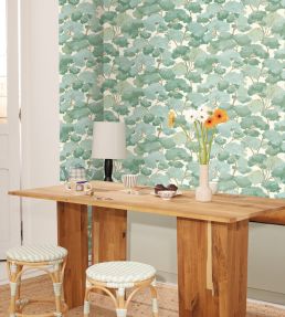 Ete Wallpaper by Caselio Vert Bleu