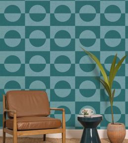 Etendu Wallpaper by Caselio Bleu Canard