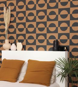 Etendu Wallpaper by Caselio Noir Beige