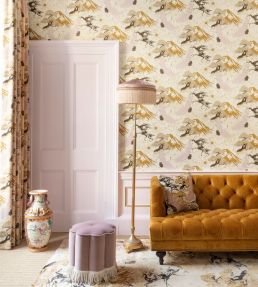 Eternal Toile Wallpaper by Wendy Morrison Pink & Gold