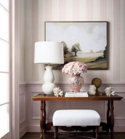 Evan Stripe Wallpaper by Thibaut Blush
