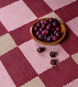Layered Evelina Kroon Jute Runner rug Plum Punch EKJP80300 Plum Punch